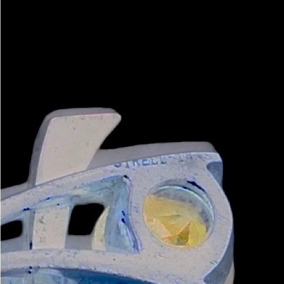 14K Solid Gold “STRELL” Slide Pendant - Two-Tone Yellow White Gold - Vintage. - Picture 10 of 12